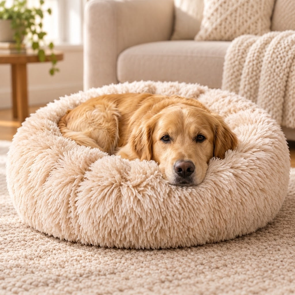Pawmoriva® CloudCuddle Calming Donut Pet Bed ☁️🐾