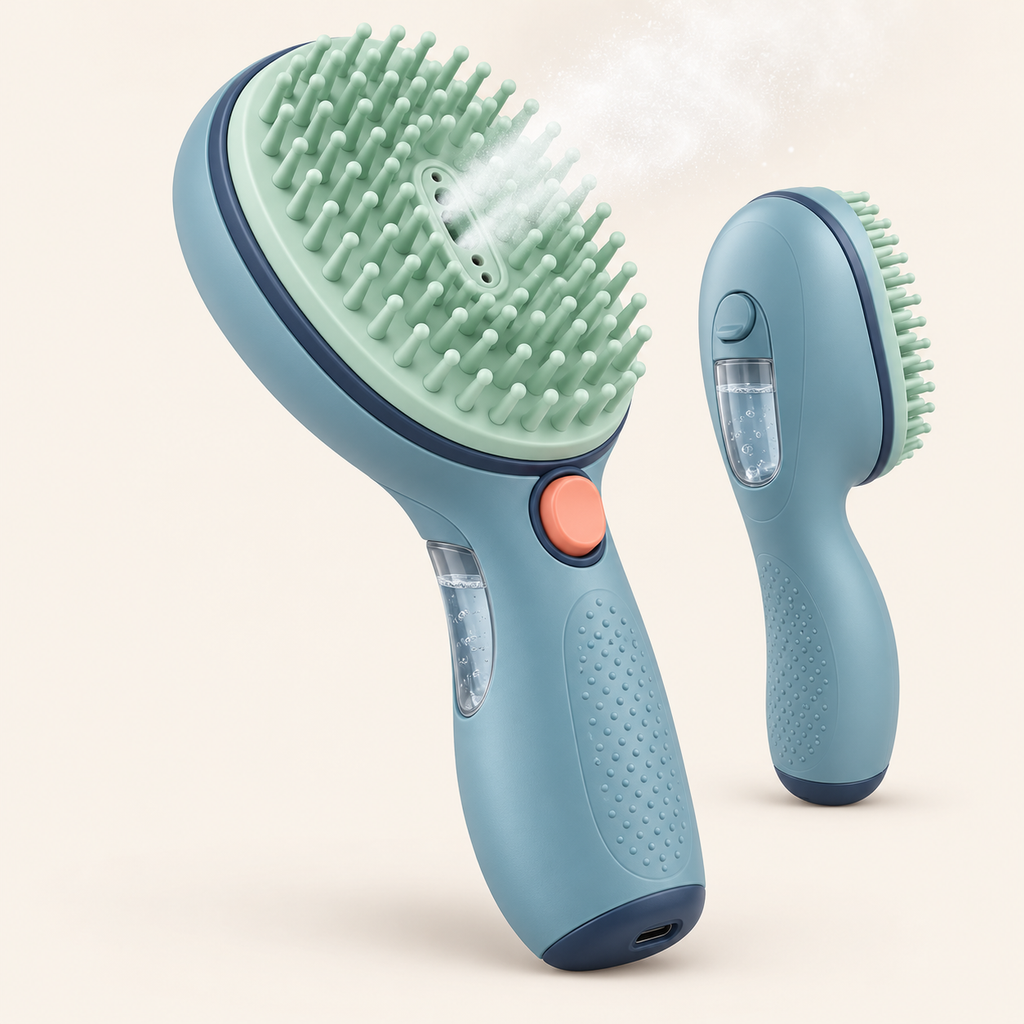 Pawmoriva® MistGlow 3-in-1 Steam Grooming Brush 💨🐾