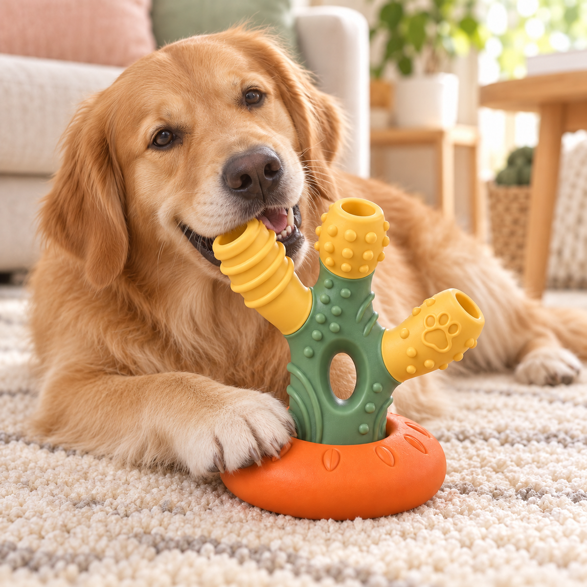 Pawmoriva® ChewBloom 3-in-1 Treat &amp; Dental Toy 🌵🐾