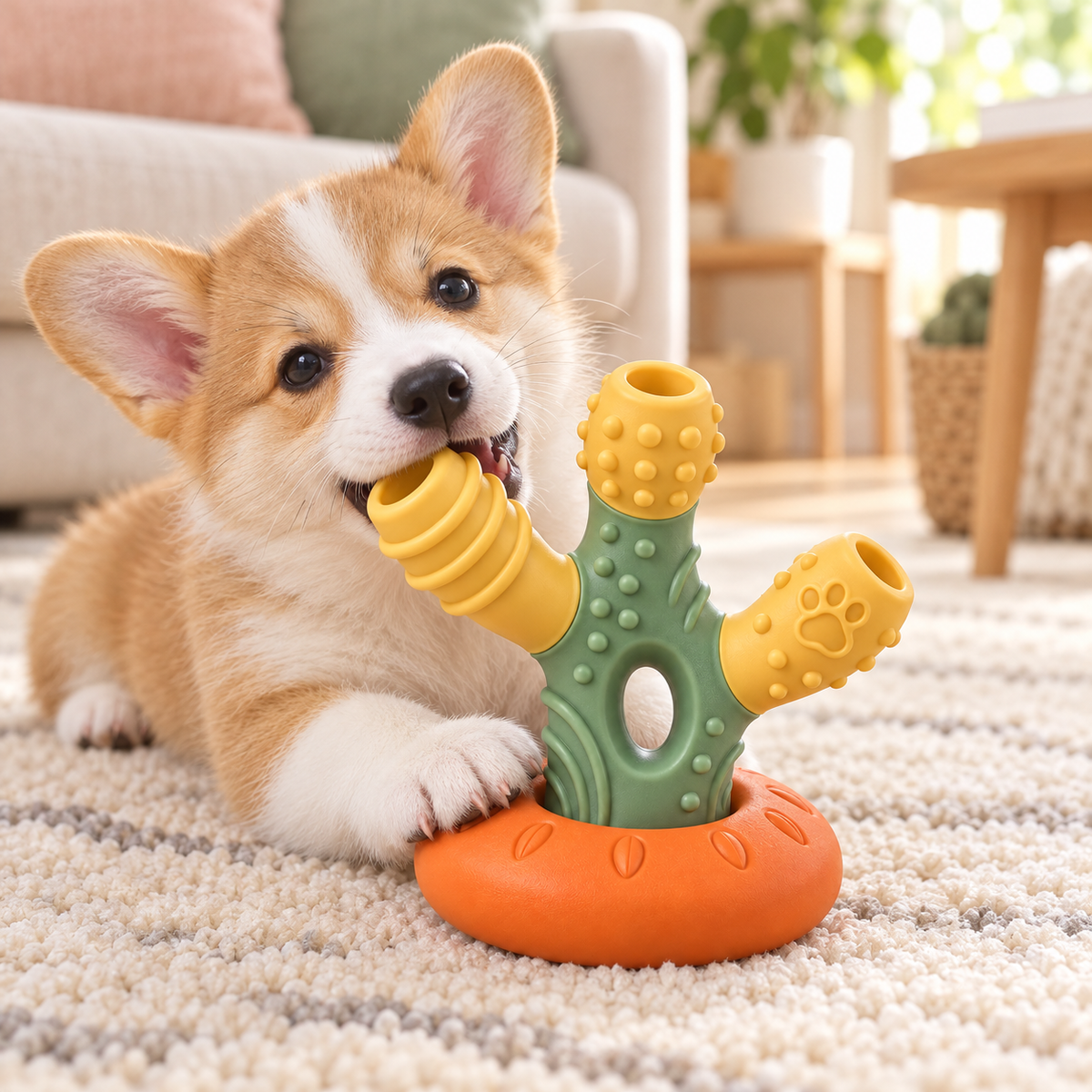Pawmoriva® ChewBloom 3-in-1 Treat &amp; Dental Toy 🌵🐾